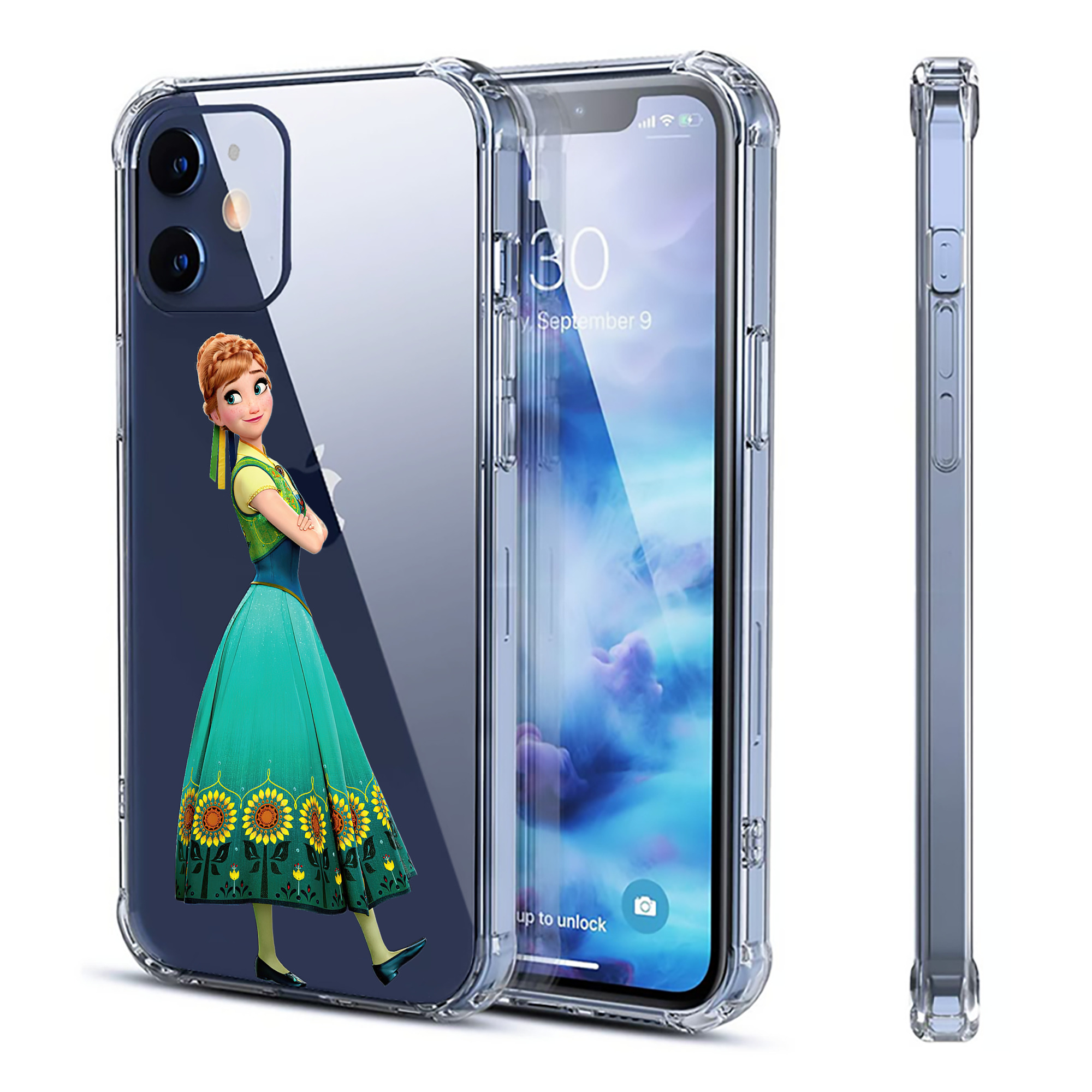 （画像用） アナと雪の女王 アンナ エルサ Frozen Anna Elsa 【iPhone 12シリーズ対応】透明スマホケース（クリアソフトケース）